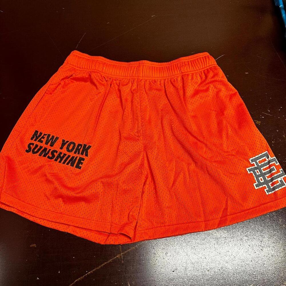 Eric Emanuel Mens Orange EE Basic Official Merchandise Sports Shorts Size XL